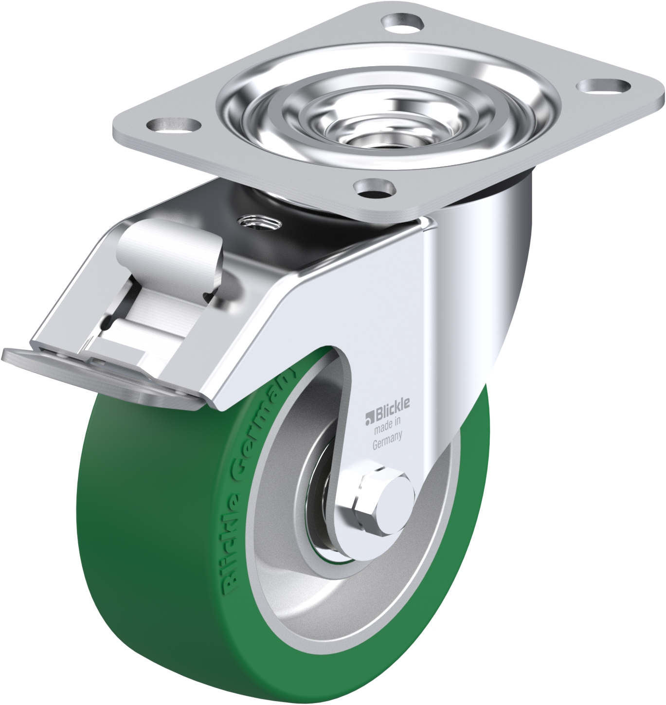Roulette pivotante L-ALST à platine Roulement à billes avec frein Stop-fix Blickle