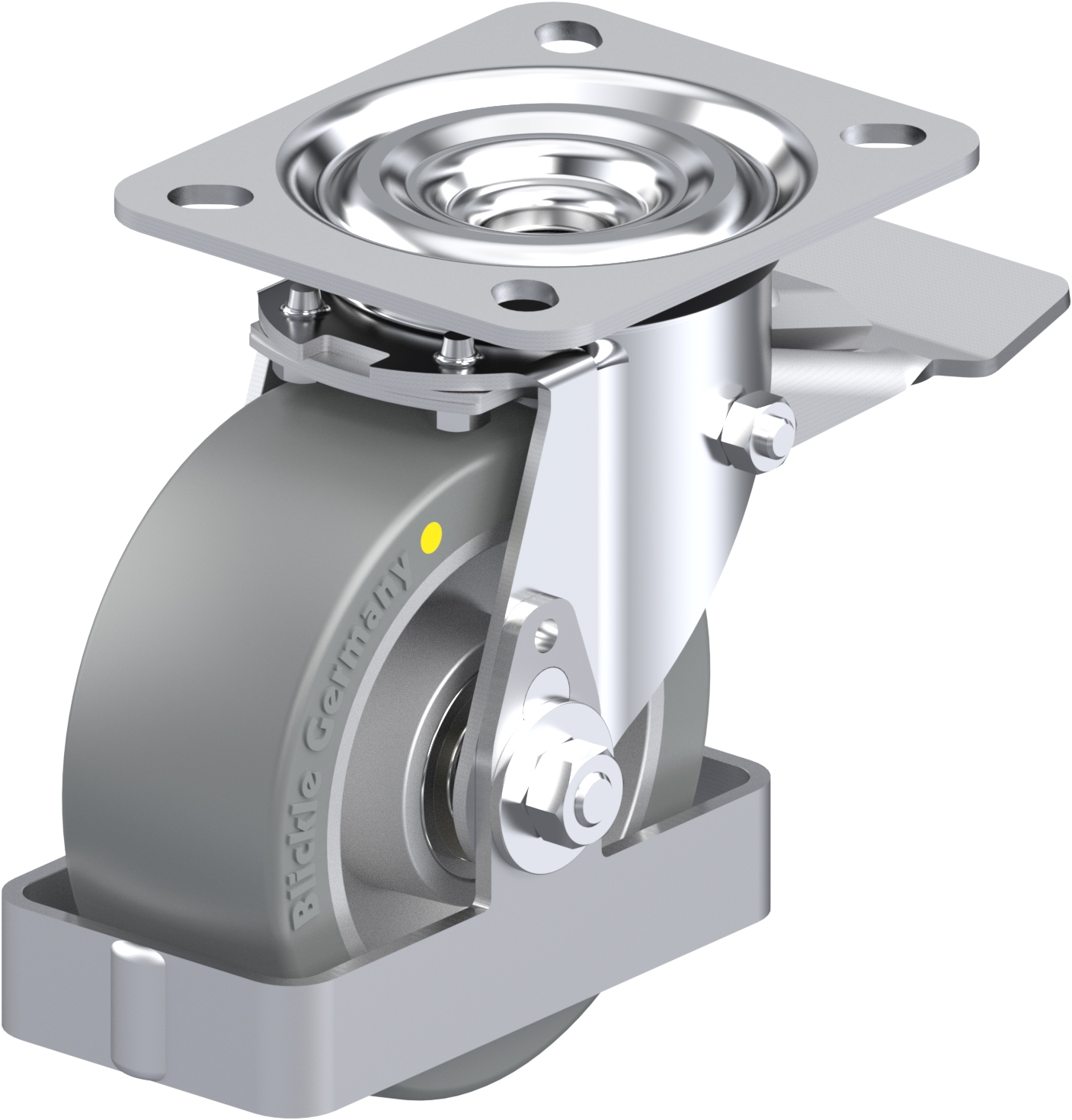 Roulette pivotante L-ALST à platine Antistatique Protège-pied à billes avec frein Stop-top Blickle