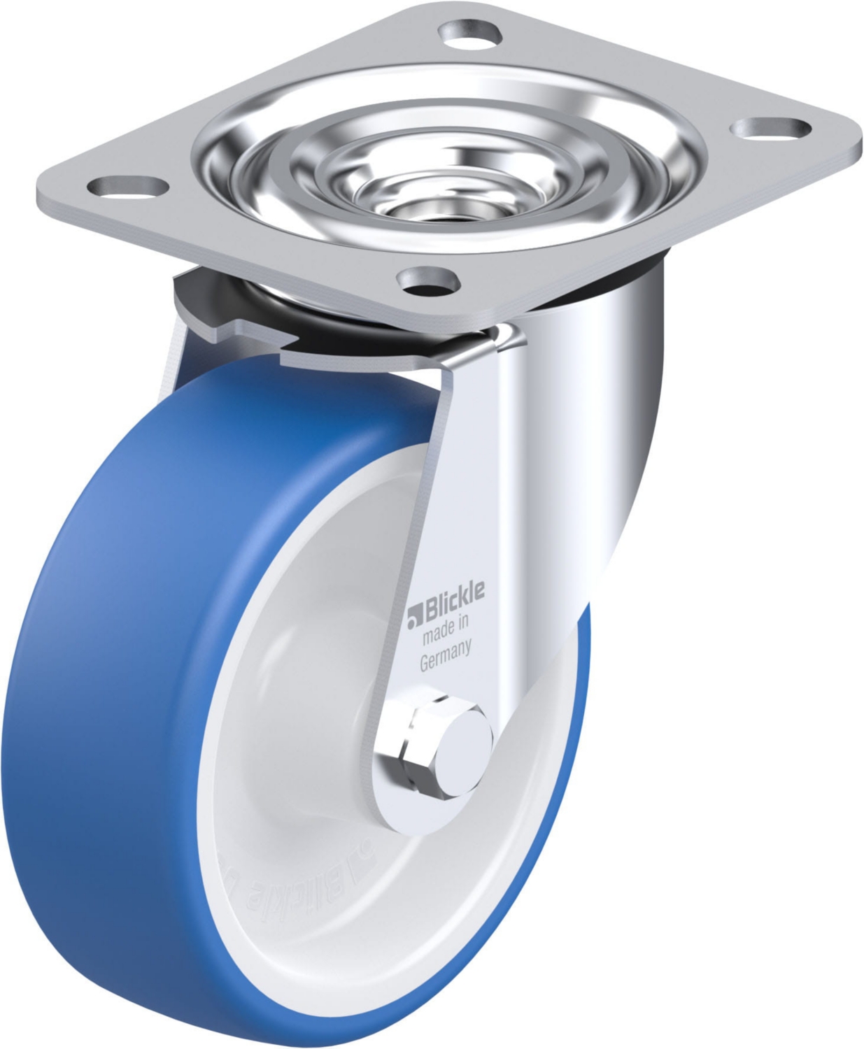  Roulette pivotante L-POTHS à platine Moyeu lisse sans frein 