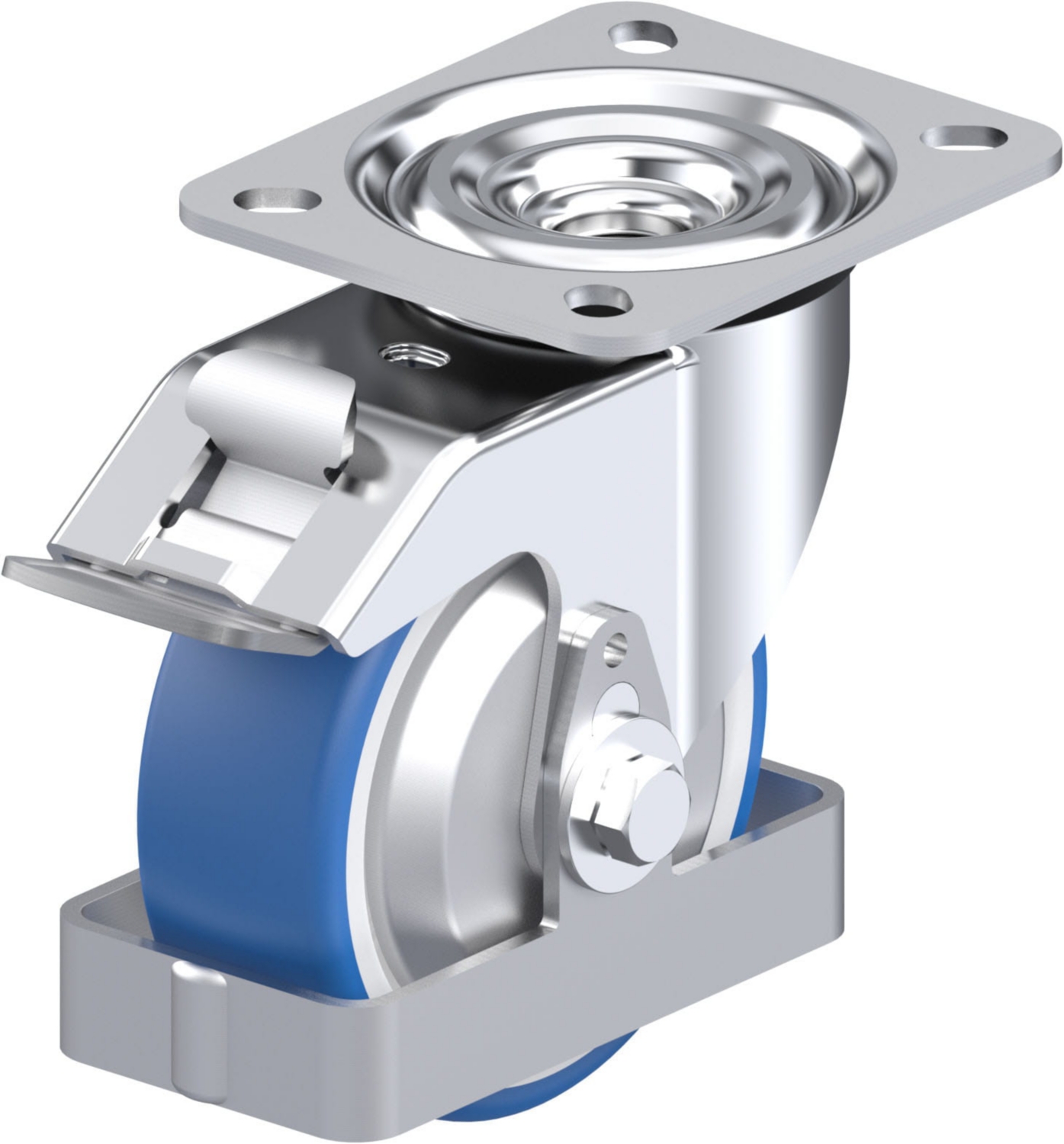  Roulette pivotante L-POTHS à platine Pare-fils Protège-pied à rouleaux avec frein Stop-fix 