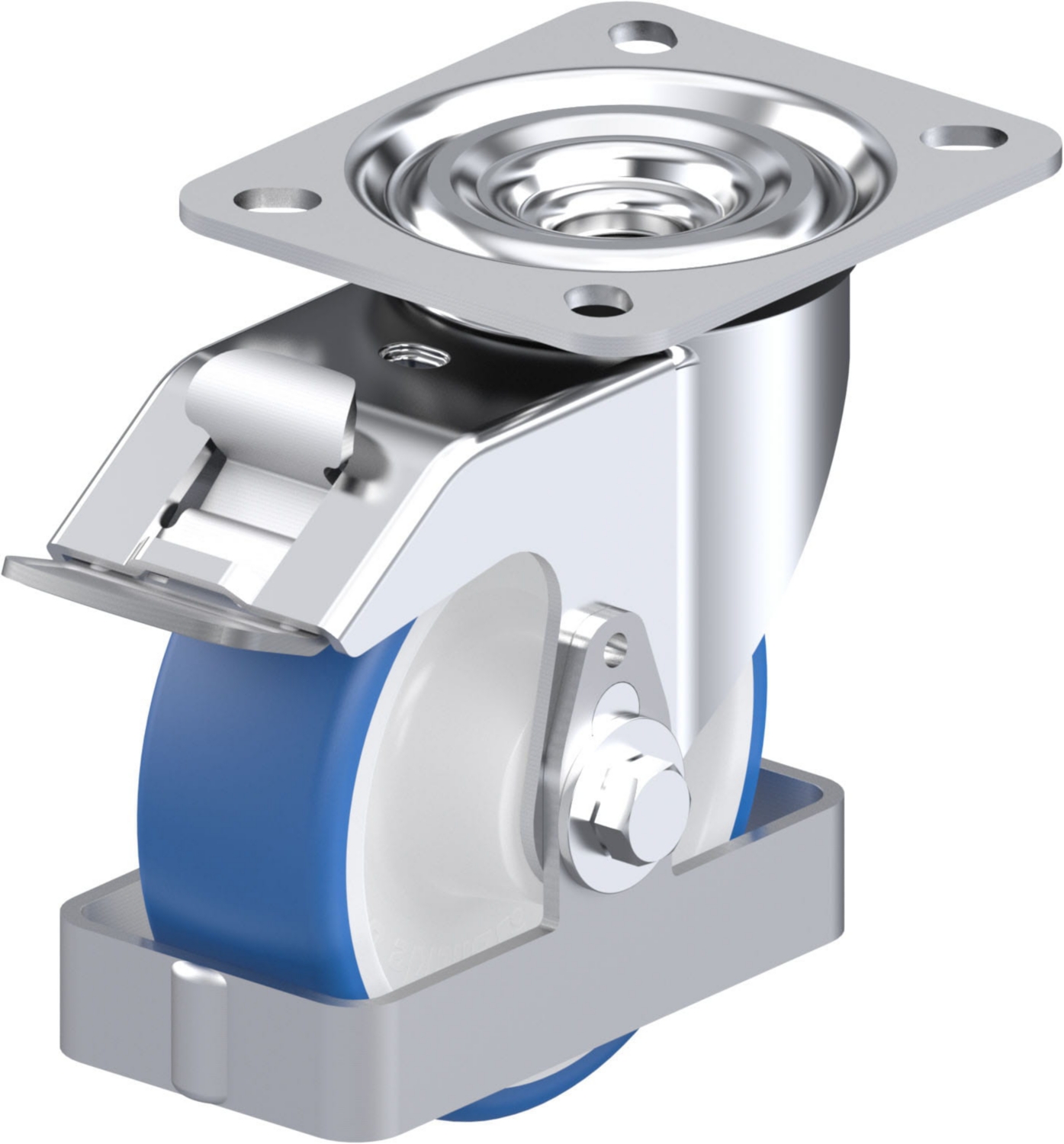Roulette pivotante L-POTHS à platine Roulement à rouleaux avec frein Stop-fix Blickle