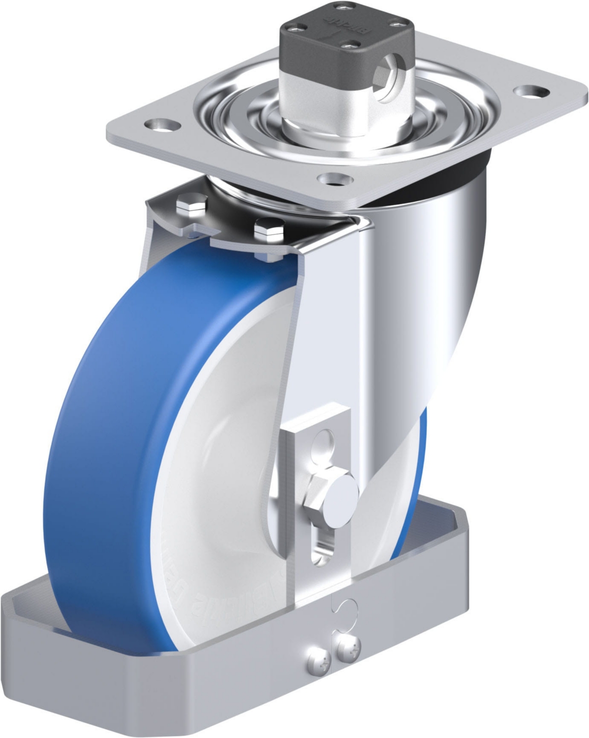 Roulette pivotante L-POTHS à platine Roulement à rouleaux avec frein Central-stop Blickle