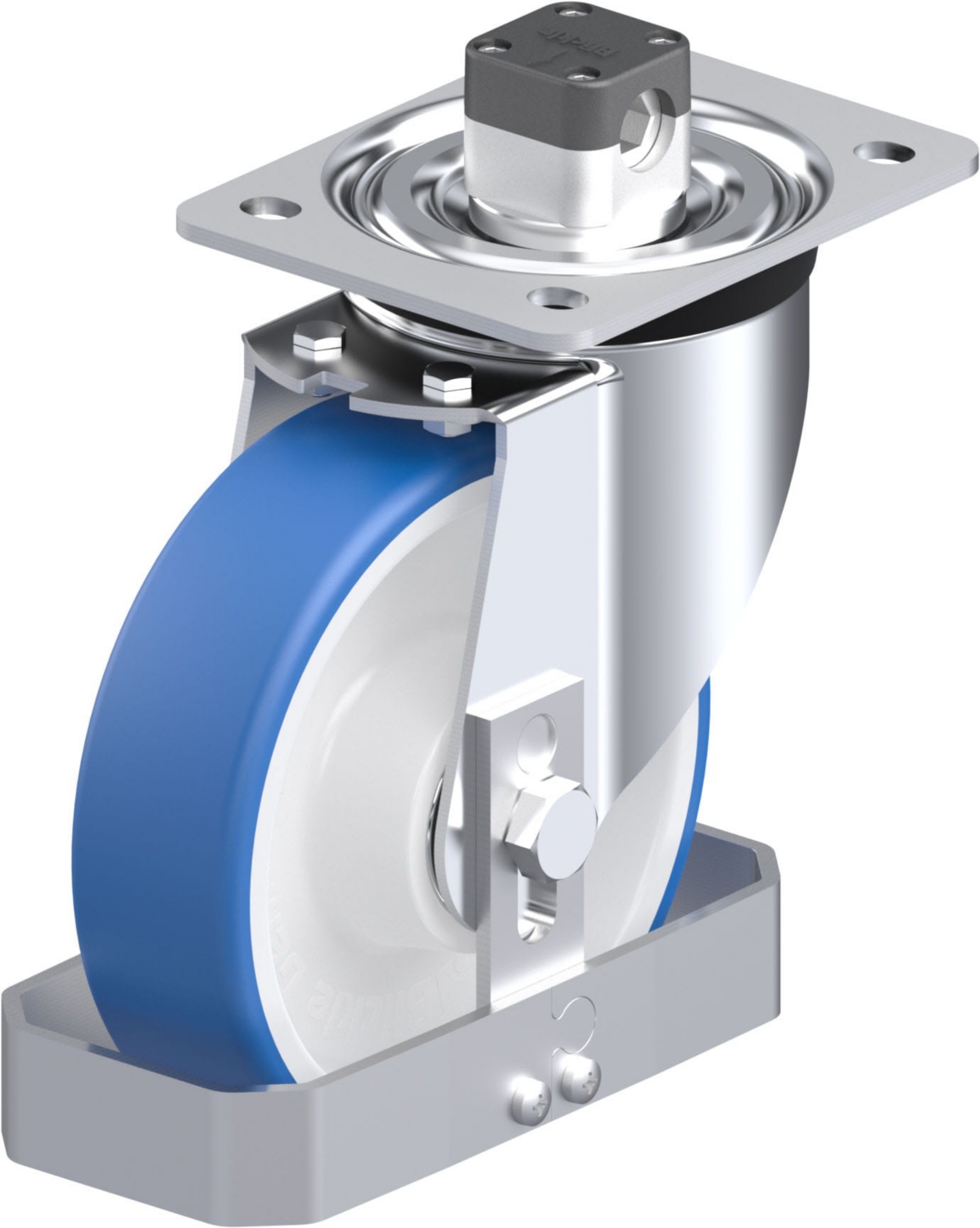 Roulette pivotante L-POTHS à platine Roulement à billes avec frein Central-stop Blickle
