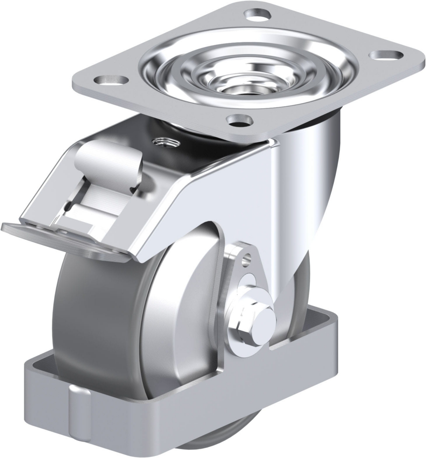 Roulette pivotante L-PO à platine Electro-conductrice Pare-fils Moyeu lisse Stop-fix Blickle