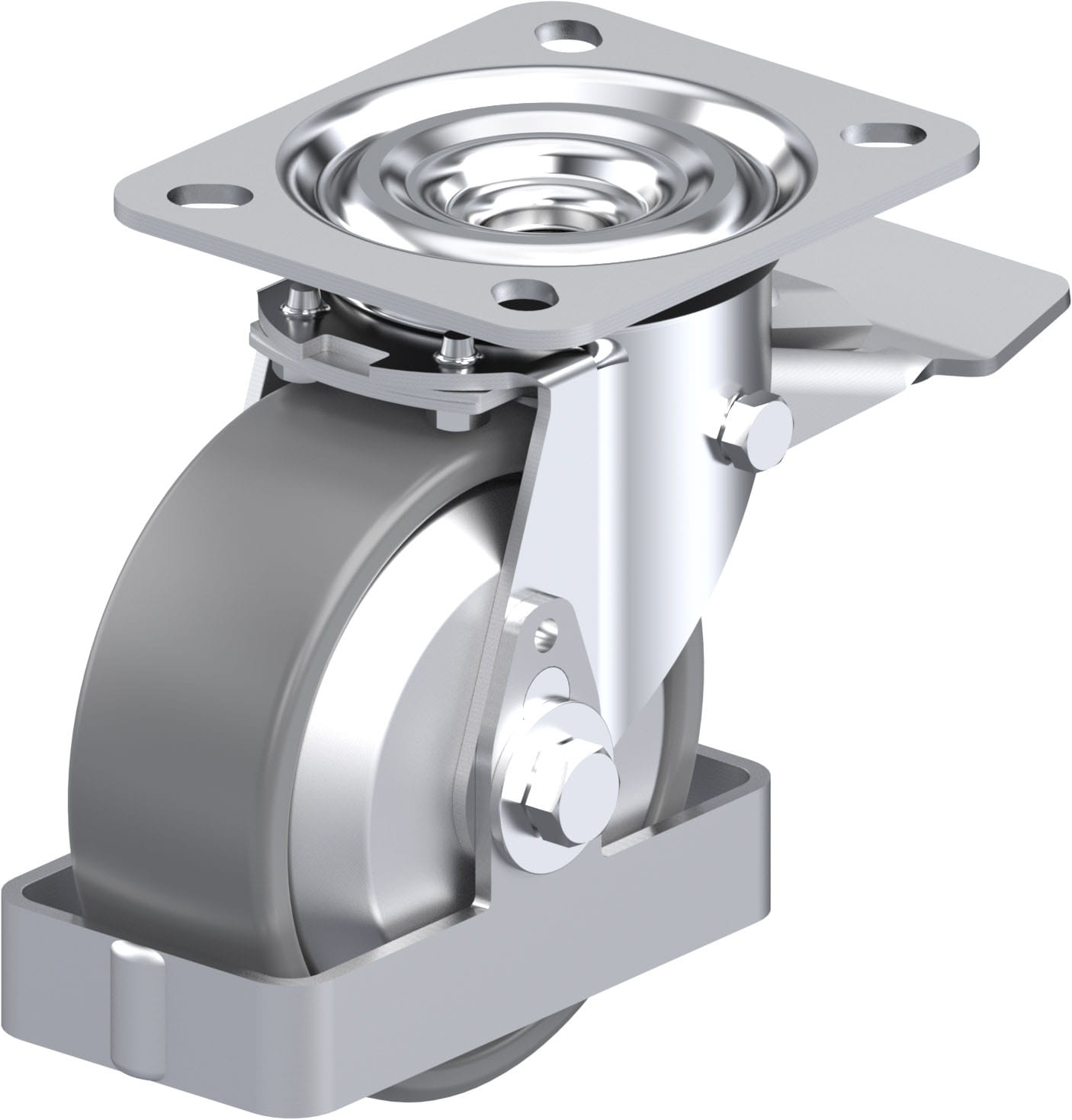 Roulette pivotante L-PO à platine polyamide Electro-conductrice Pare-fils à billes Blickle