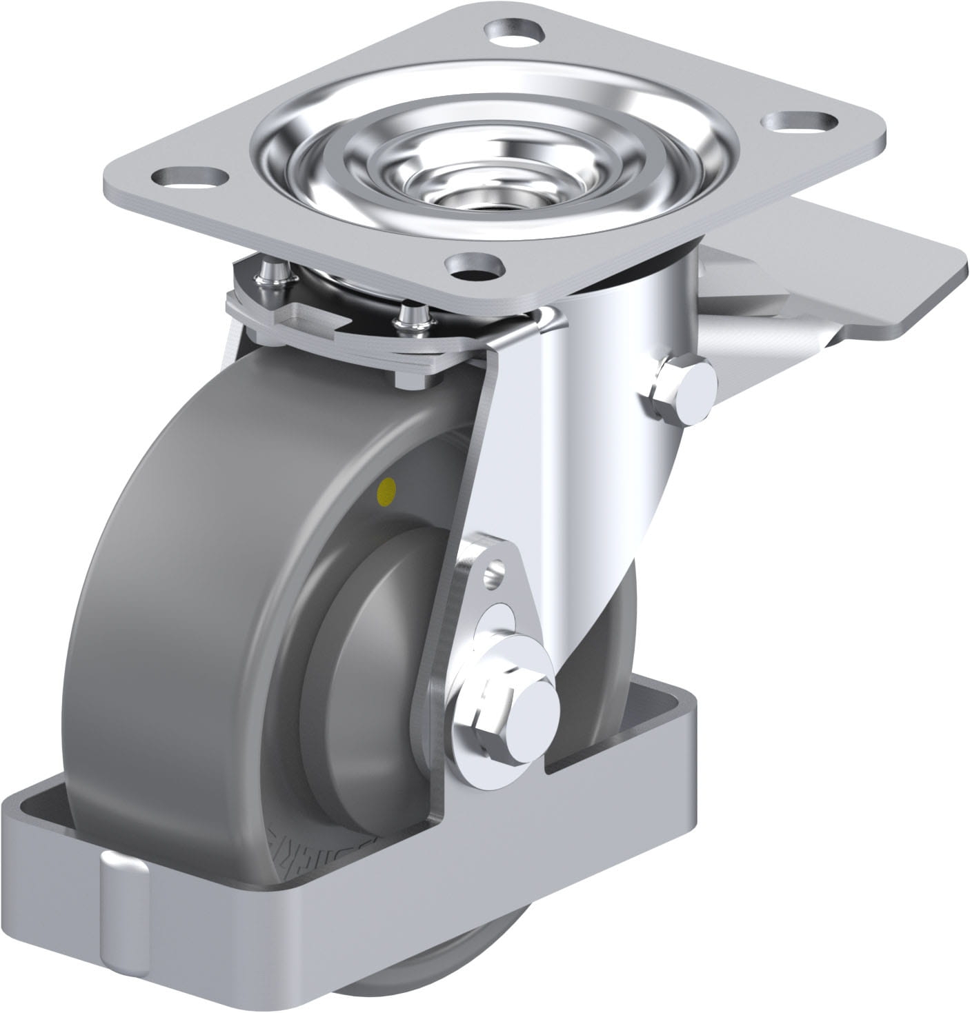 Roulette pivotante L-PO à platine Electro-conductrice à billes avec frein Stop-top Blickle