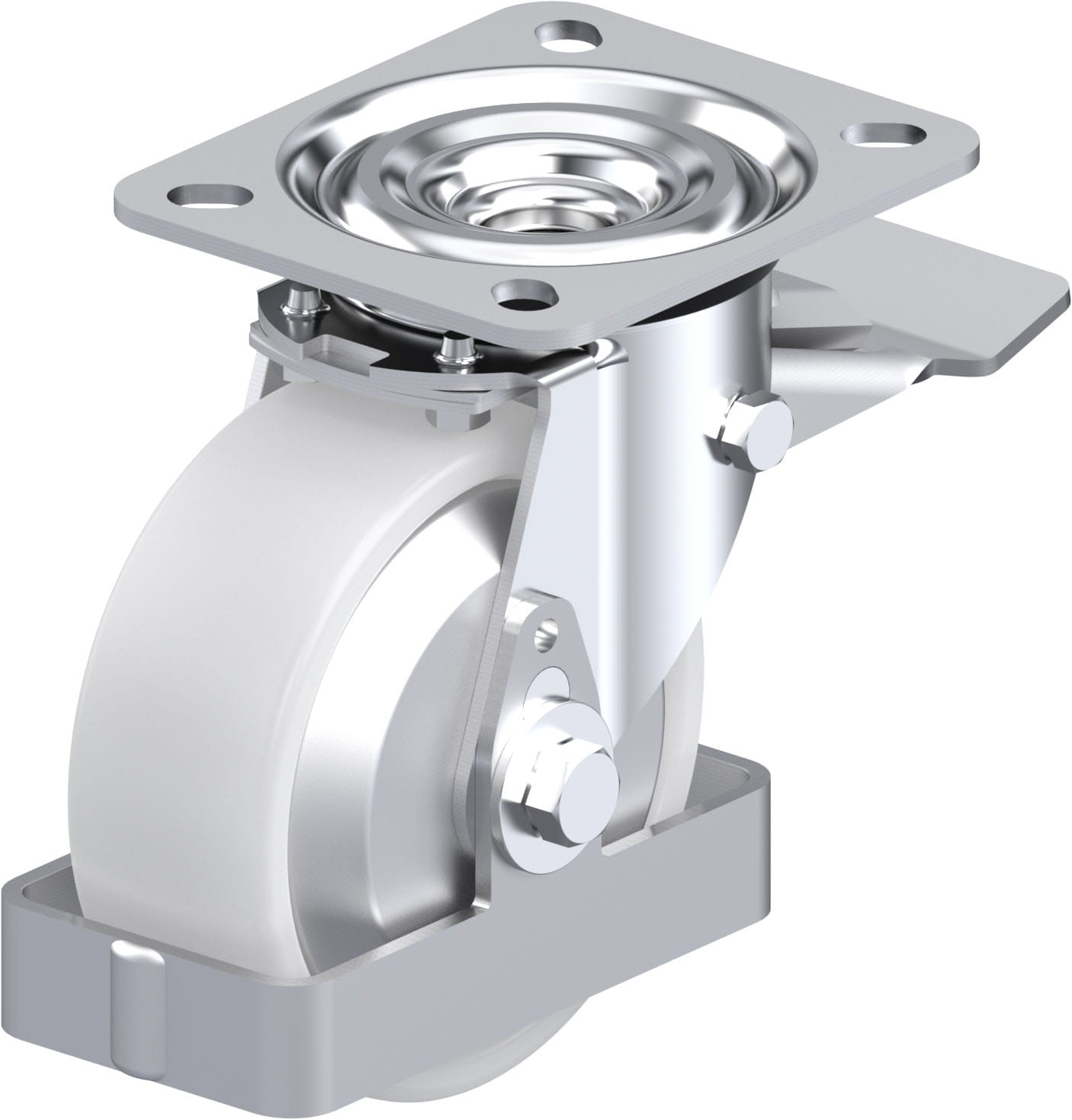 Roulette pivotante L-PO à platine Pare-fils Roulement à billes avec frein Stop-top Blickle