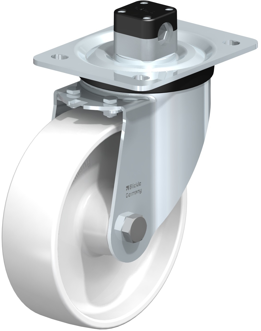 Roulette pivotante L-PO à platine Roulement à rouleaux avec frein Central-stop Blickle