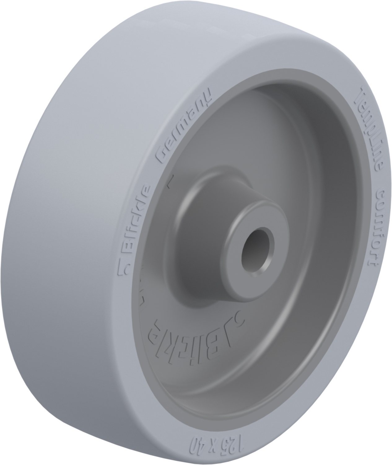 Roue POSI Non tachant gris Moyeu lisse Blickle