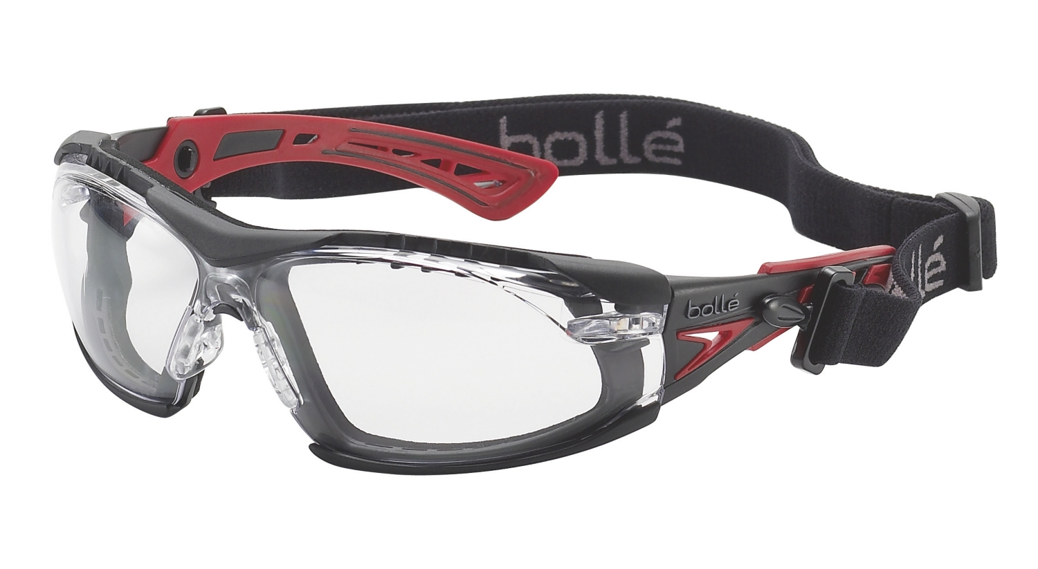 Lunettes Rush+ incolores avec mousse et tresse intégrées Bollé Safety