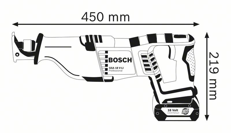 Scie sabre GSA 18V-LI - Solo Bosch Professional
