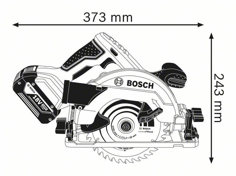 Scie circulaire GKS 18V-57 - Solo Bosch Professional