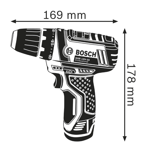 Perceuse visseuse GSR 12V-15 Professional - En coffret Bosch Professional
