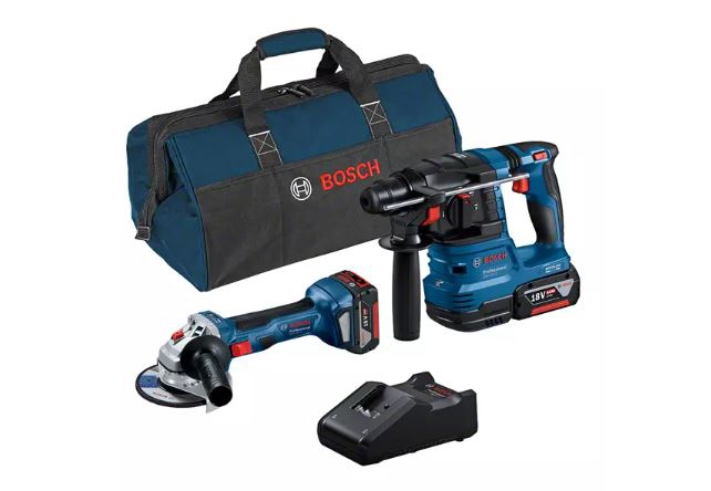 Combi-Kit 2 outils 18 V GWS 7 + GBH 22 + 2 batteries 4 AH + Chargeur Bosch Professional