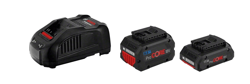 Pack batteries ProCORE 18 V et chargeur Bosch Professional