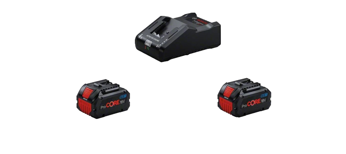 Set de 2 batteries ProCore 18 V 8 Ah + 1 chargeur ultra-rapide Bosch Professional