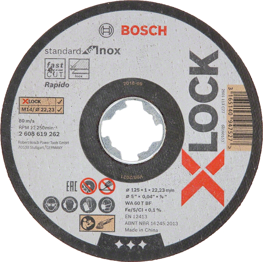 Disque abrasif en fibre pour meuleuse X-LOCK R444 Expert for Metal Bosch  125mm