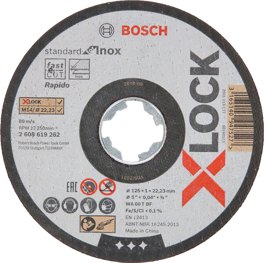  Disque à tronçonner Standard for Inox X-Lock 2608619267 