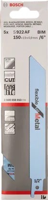 Lame de scie sabre flexible pour métal S 922 AF Bosch Professional