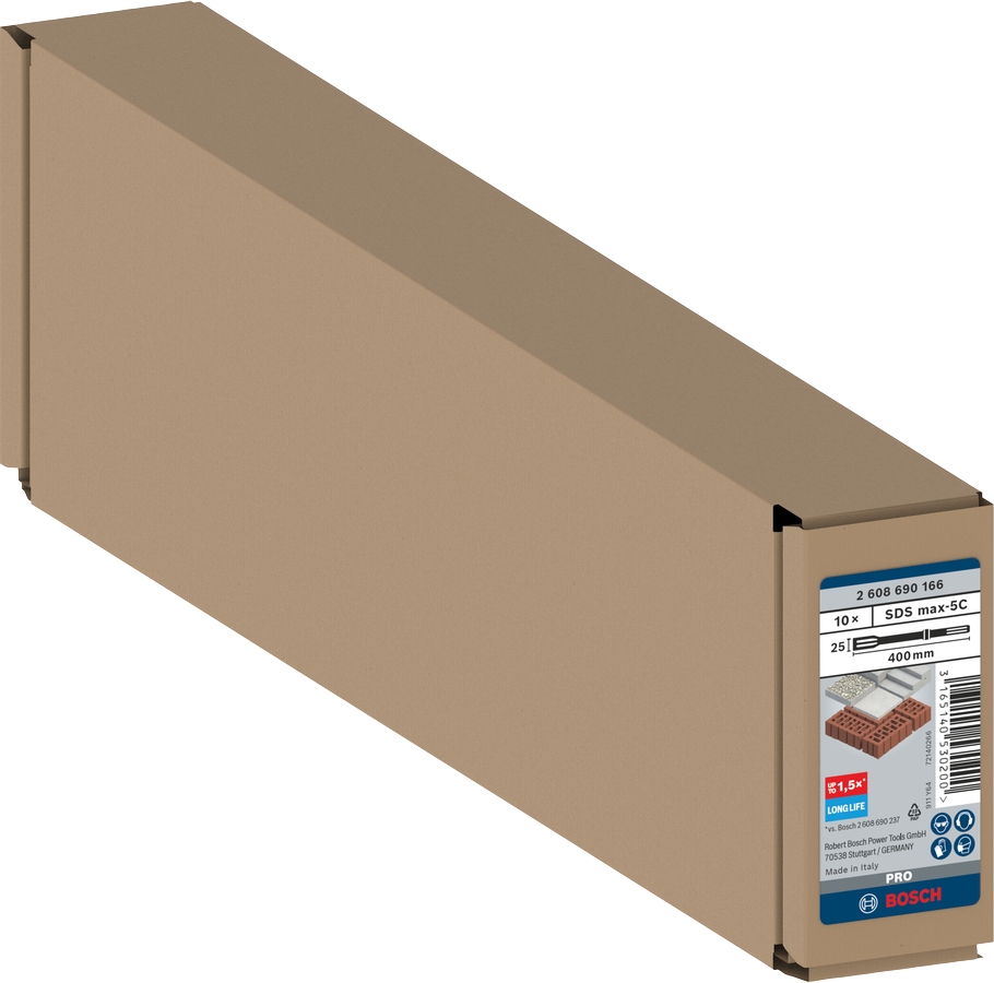 Set de 10 burins plats PRO SDS max-5C Bosch Professional