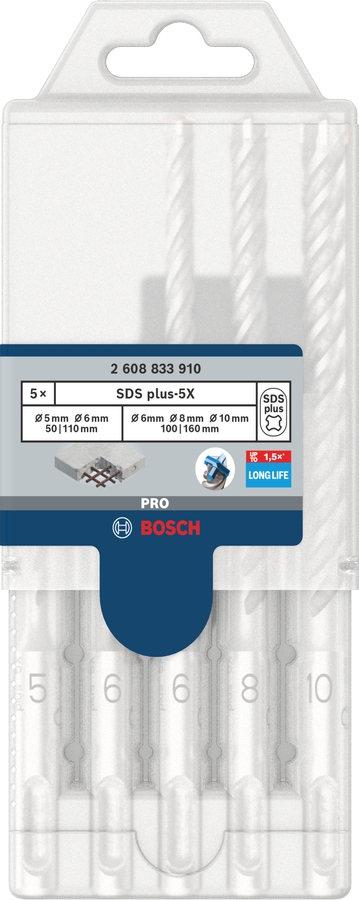 Coffret de 5 forets béton SDS+ Bosch Professional