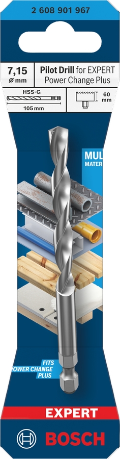 Foret de centrage hexagonale Quickchange Diam 7,15 x l 105 mm Bosch Professional