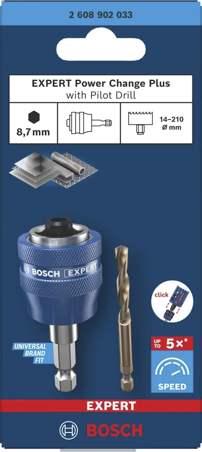 Adaptateur Expert Power change plus avec foret de centrage Bosch Professional