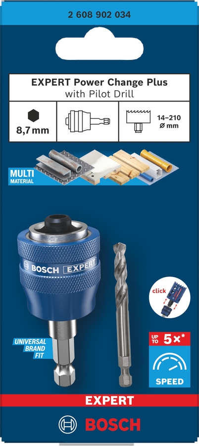 Adaptateur Expert Power Change Plus avec foret de centrage Diam 7,15 mm Bosch Professional