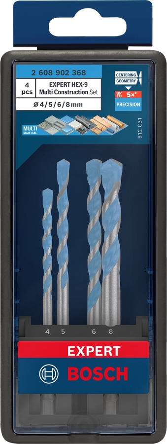 Coffret de forets Expert HEX-9 Multi Construction Bosch Professional