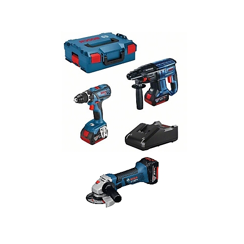 Kit 3 outils 18V meuleuse + perforateur + perceuse visseuse Bosch Professional