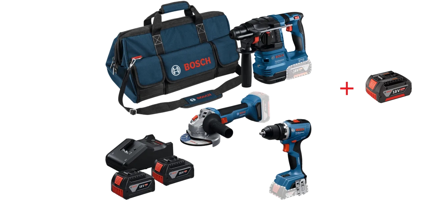 Kit 3 outils 18 V + 1 batterie GBA 5 Ah offerte