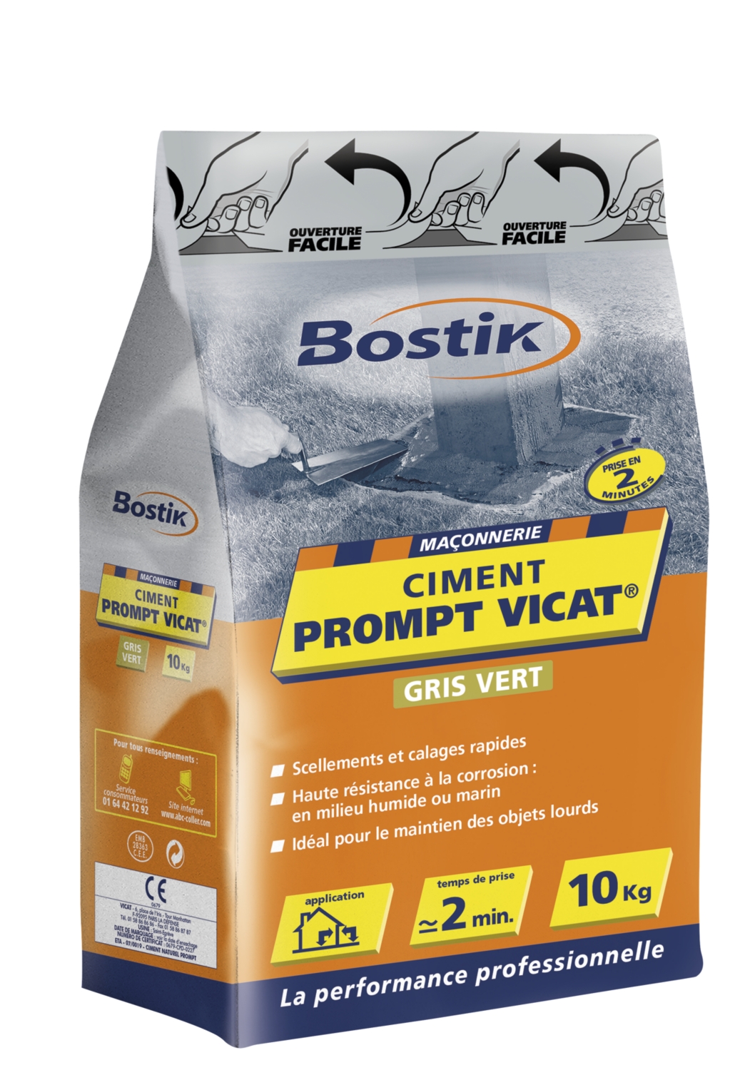 Ciment prompt vicat Bostik