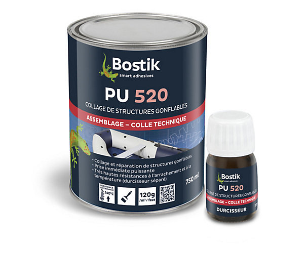 Colle polyuréthane PU 520 + durcisseur 750 ml Bostik