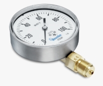Manomètre sec raccord arrière boitier cylindrique inox série MTA5 Baumer Bourdon