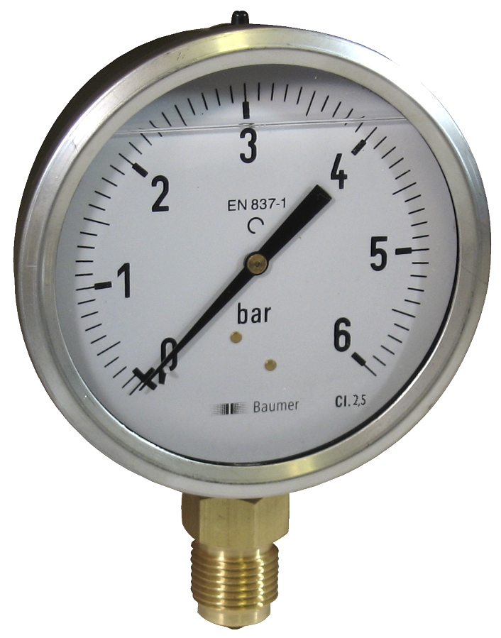 Manomètre à tube de Bourdon tout inox - 100 150 250 mm - Instruments de  mesure de pression industriels- Appareils de mesure et régulation - Prisma