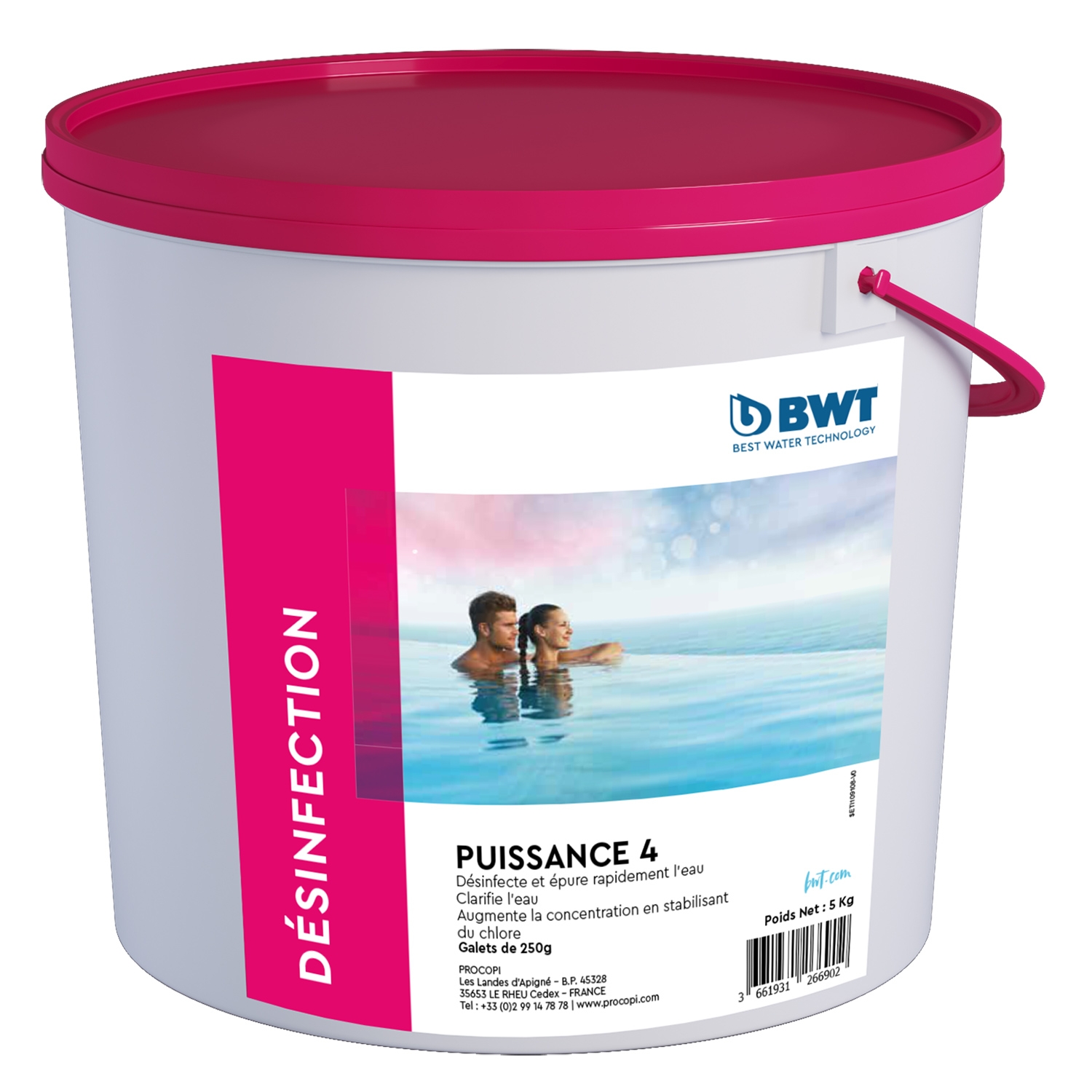 Chlore 4 Fonctions Puissance 4 seau 5 kg