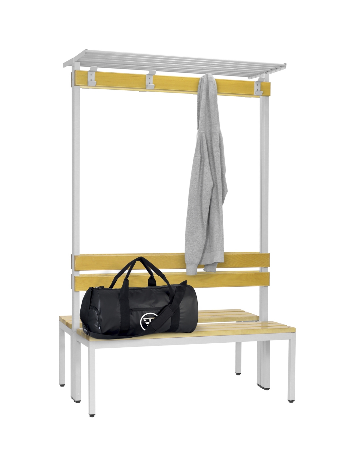 Banc vestaire double face avec porte-sac Caray