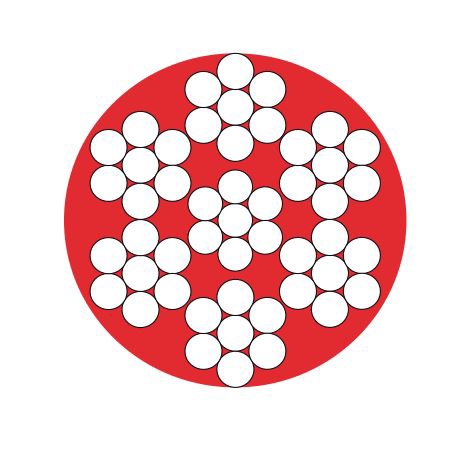 Câble acier galvanisé - enrobé PVC rouge - 7x7 Cardon et Fils
