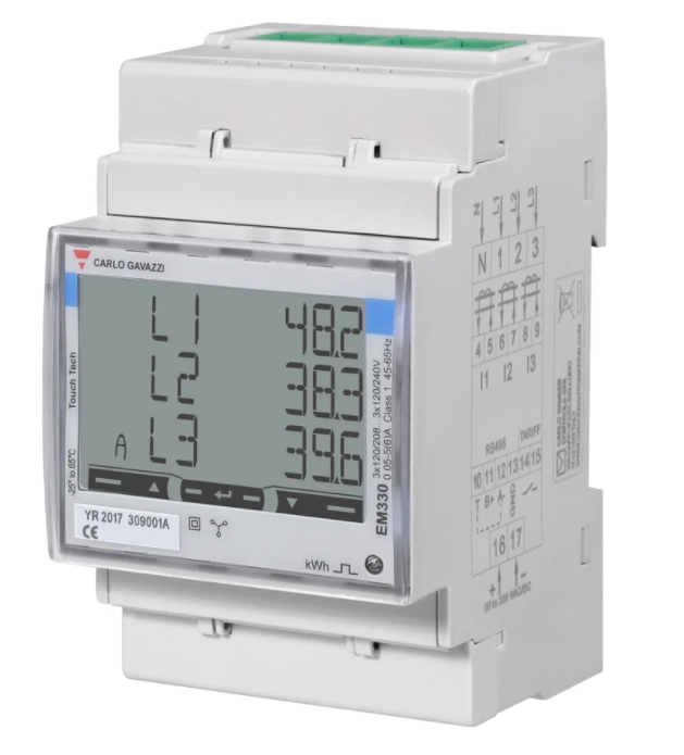 Compteur d'énergie, Ampèremètre, EM330, IP51 Carlo Gavazzi