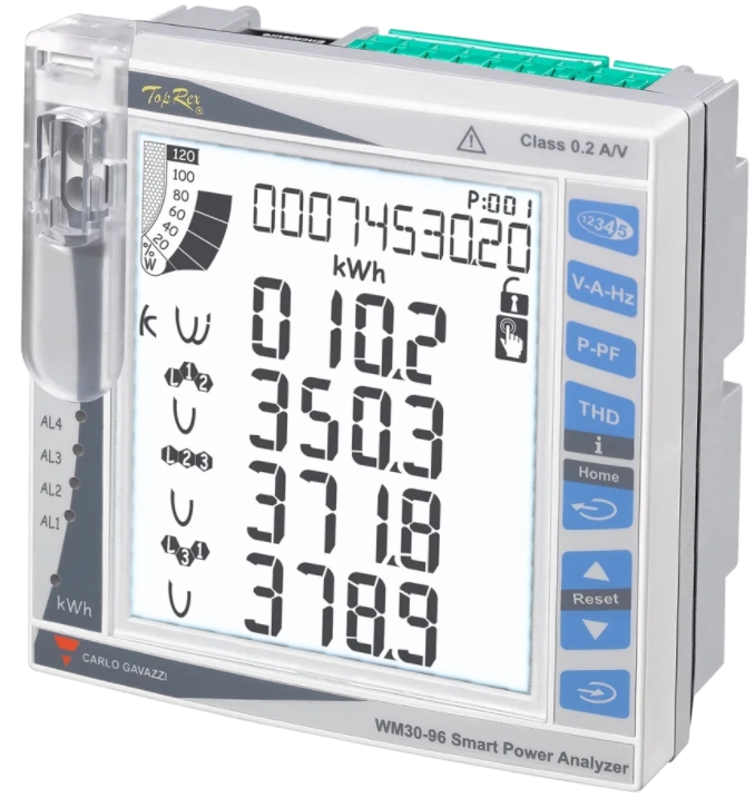 Compteur d'énergie, Ampèremètre, WM30, IP65/IP20 Carlo Gavazzi