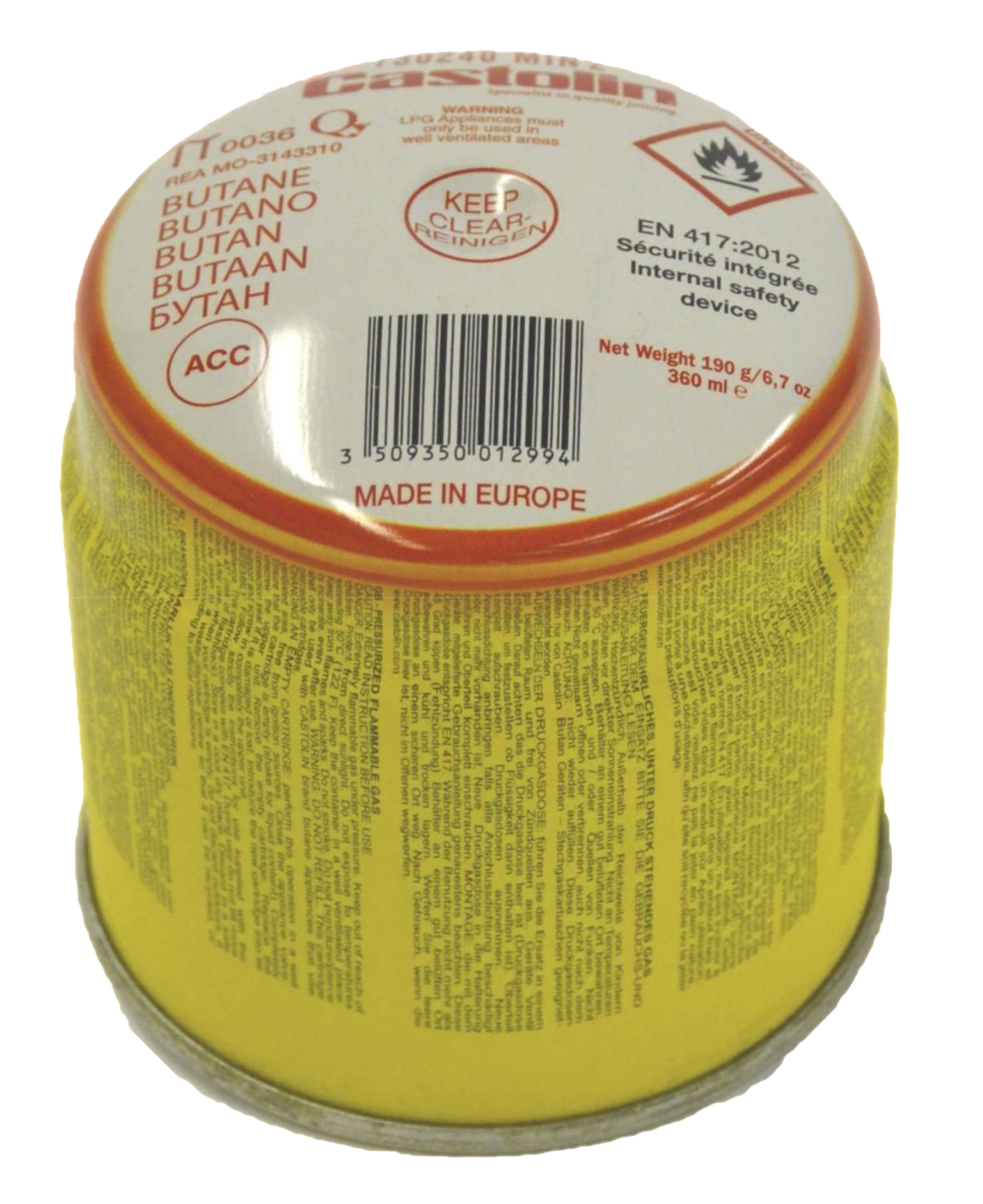 Cartouche de Butane 360 ml Castolin