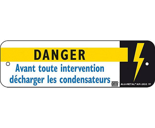 Affiche "danger condensateur " Catu