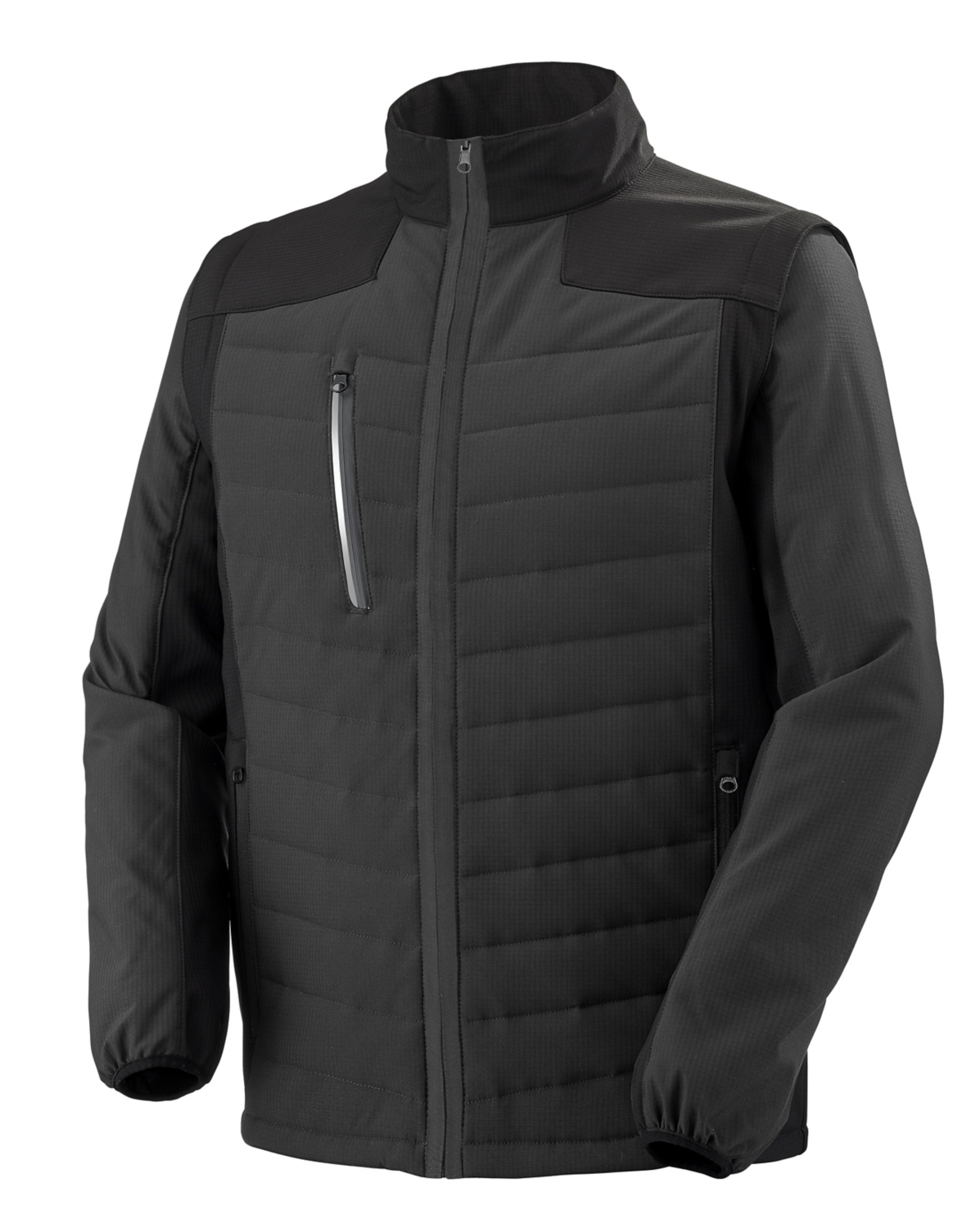 Veste hybride polyester PU mixte Modul'Wear Carpates gris charcoal / noir Cepovett