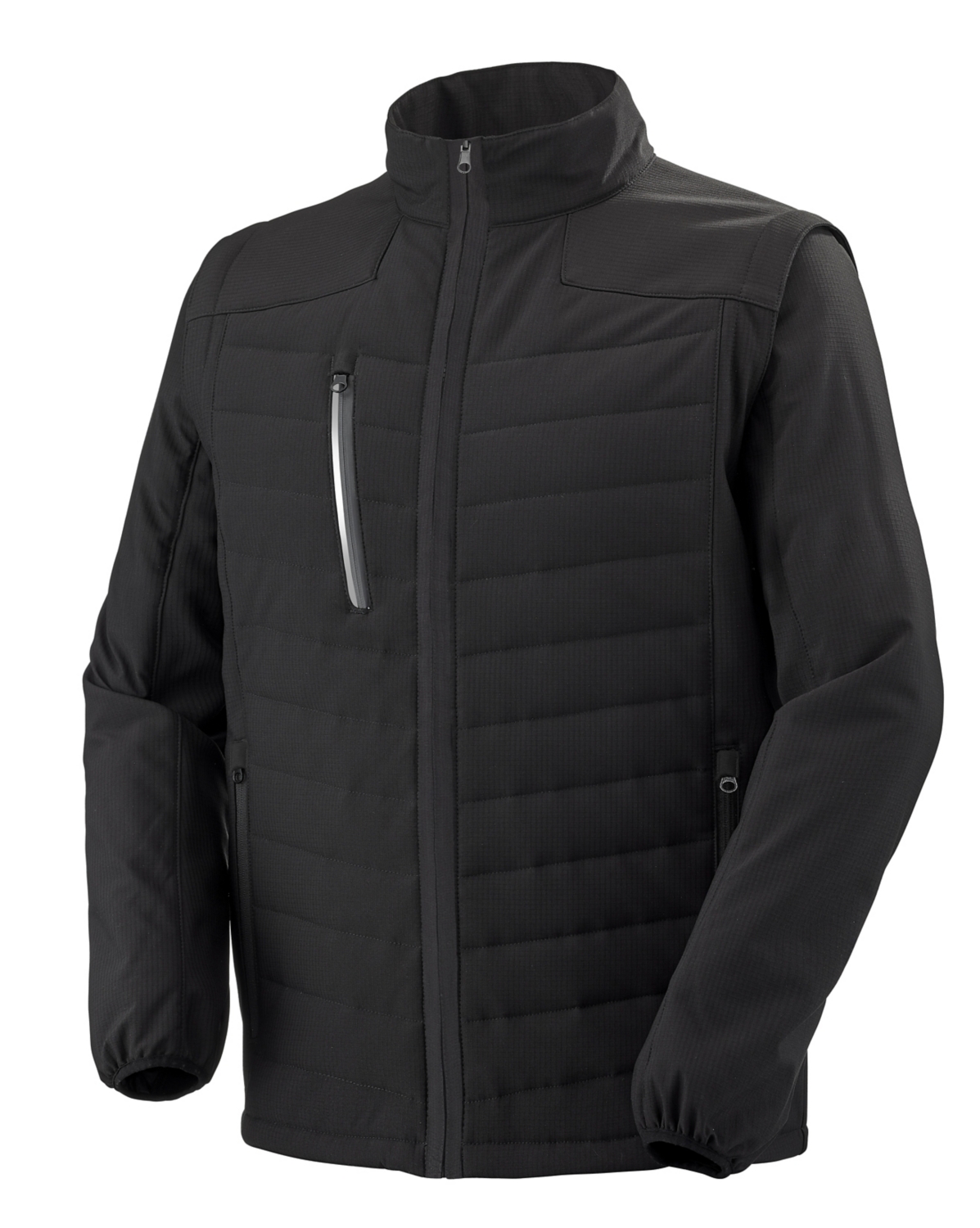 Veste hybride polyester PU mixte Modul'Wear Carpates noir Cepovett