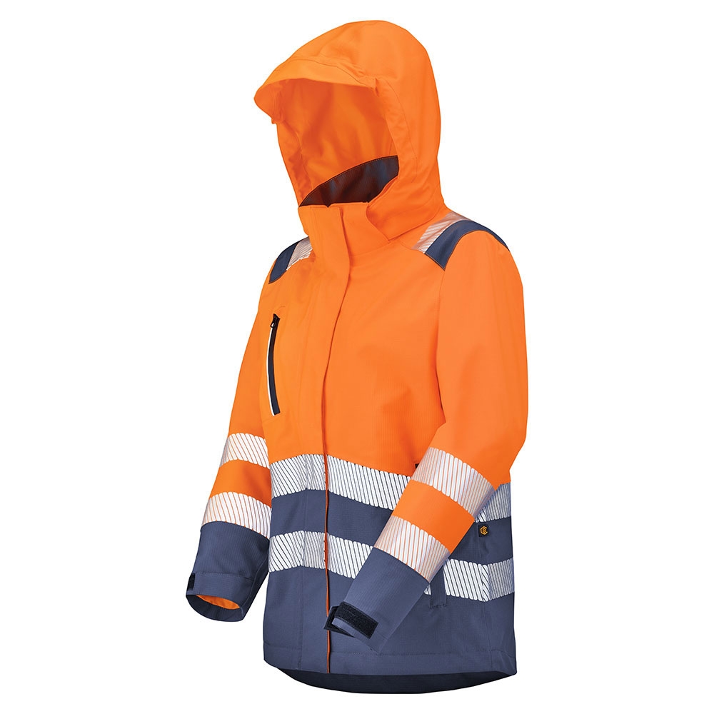 Parka coque HV polyester TPU femme Modul'Wear Irma orange / marine Cepovett