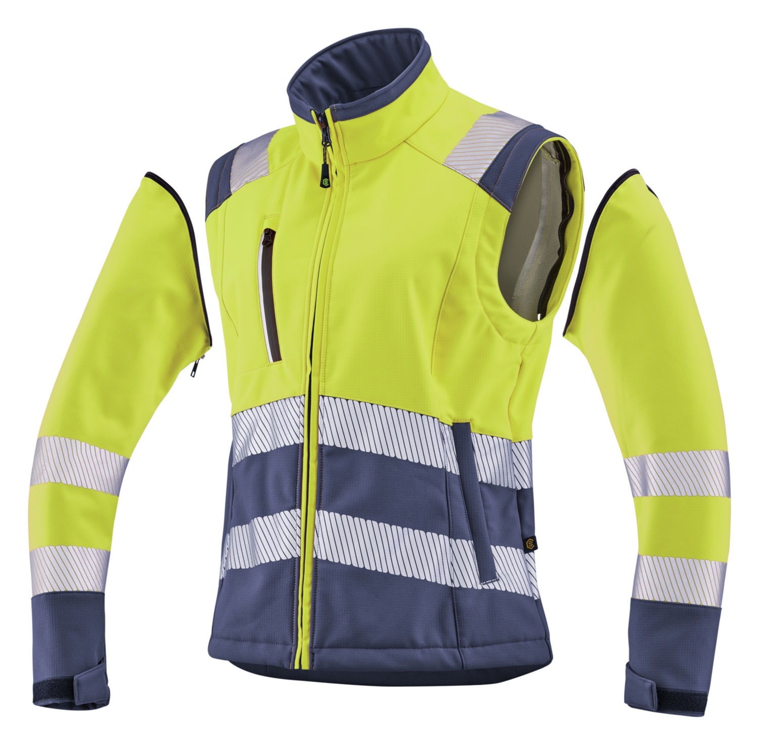 Blouson Softshell HV PES TPU Tian HV femme jaune / marine Cepovett