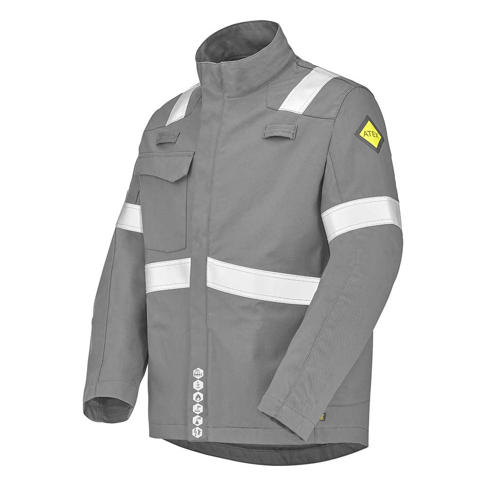 Blouson multirisques coton polyester mixte Overo Atex Reflect 260 gris acier Cepovett