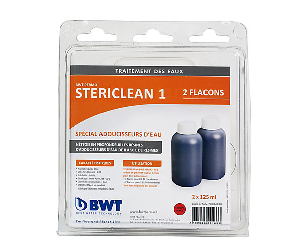 Stericlean 1 nettoyeur de résines adoucisseur (2x125 mL) BWT