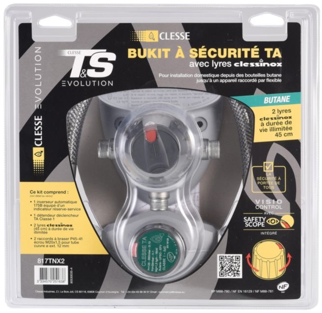 Kit inverseur - Détendeur classe 1 Bukit + 2 lyres inox Clesse