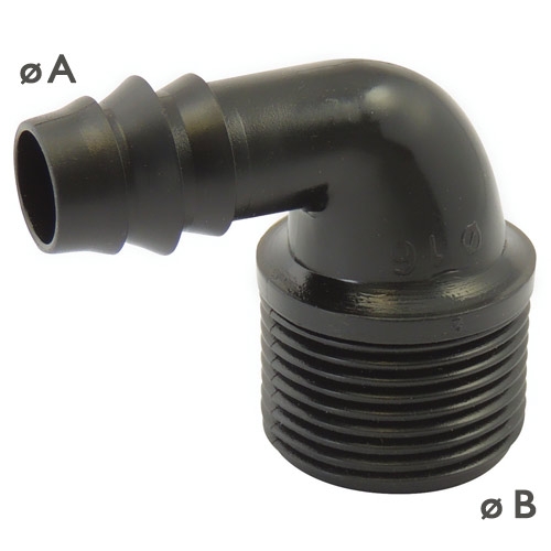 Adaptateur coudé 90° mâle à visser PEBD série 5420 Codital